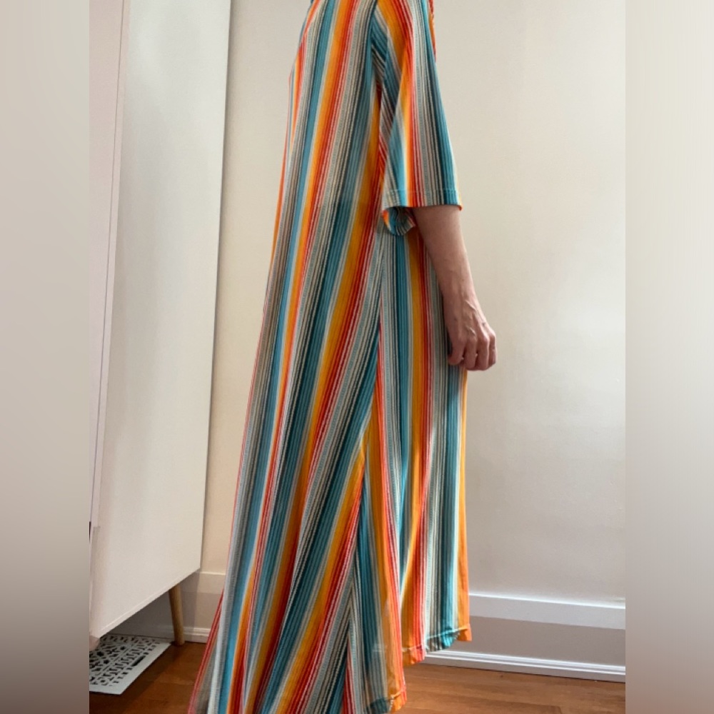 NWOT Striped Duster Kimono Beach Cover-up O/S